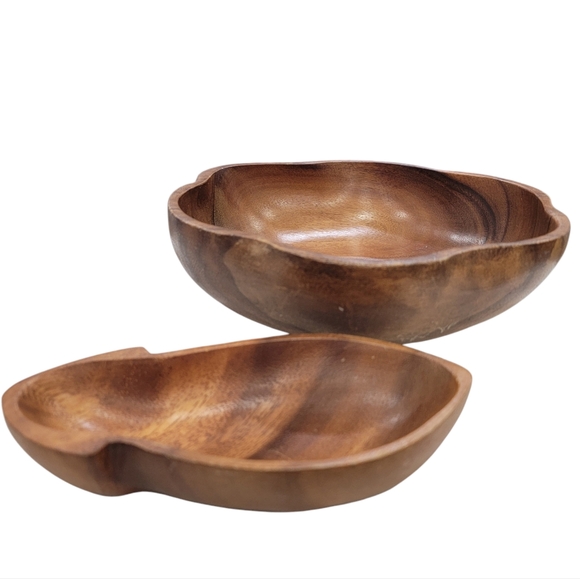 Vintage Mid Century Wooden Bowls Dishes Monkey Pod Wood Decorative Pieces - Picture 13 of 14